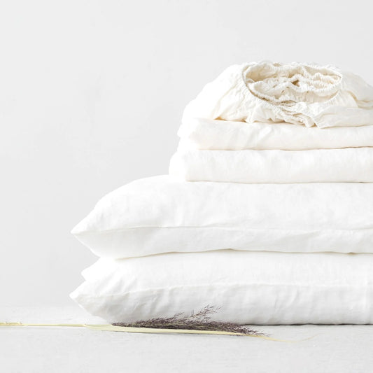 White Linen Sheet Set